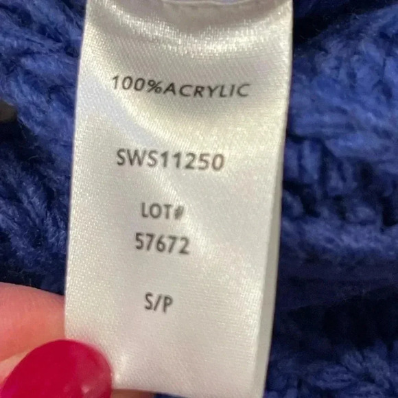 NWT Elan Cassidy Striped Sweater, Chunky, Relaxed, Black, Cream, Royal Blue, S - Picture 6 of 15